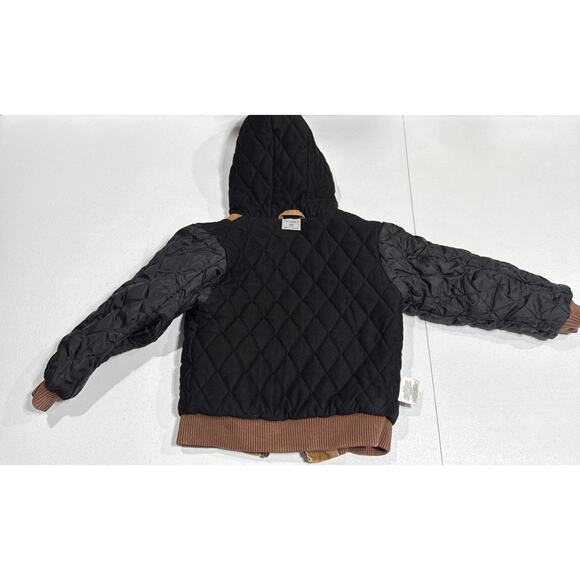 Carhartt Kids Heavy Duty Quilted Jacket Hooded Canvas Size XXS (4-5) Fall Winter - Picture 5 of 16